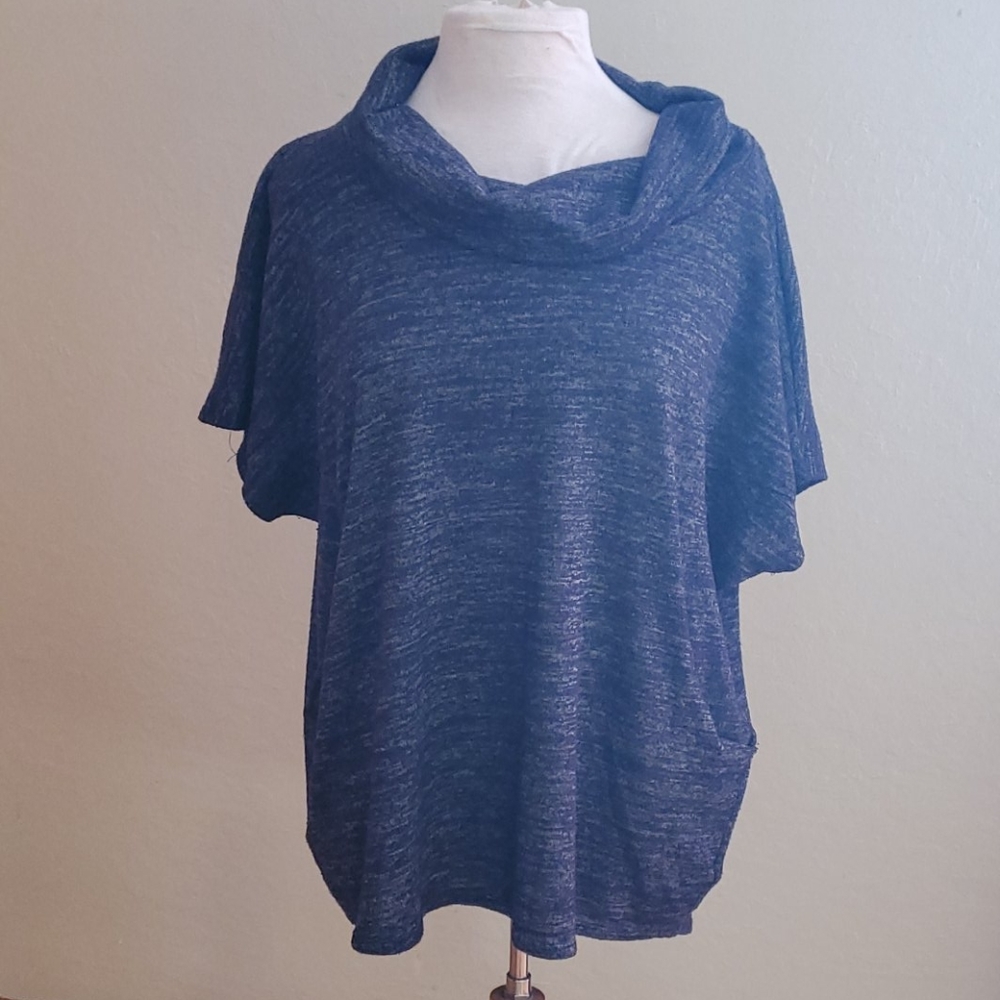 Lightweight Cowl Neck Sweater Shirt w/ Pockets